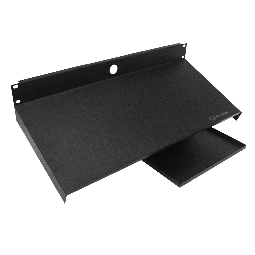 [020012] [B-TEC/MOU] Onlink - Bandeja 19" Lisa Teclado y Mouse para Montaje en Rack [Negro]