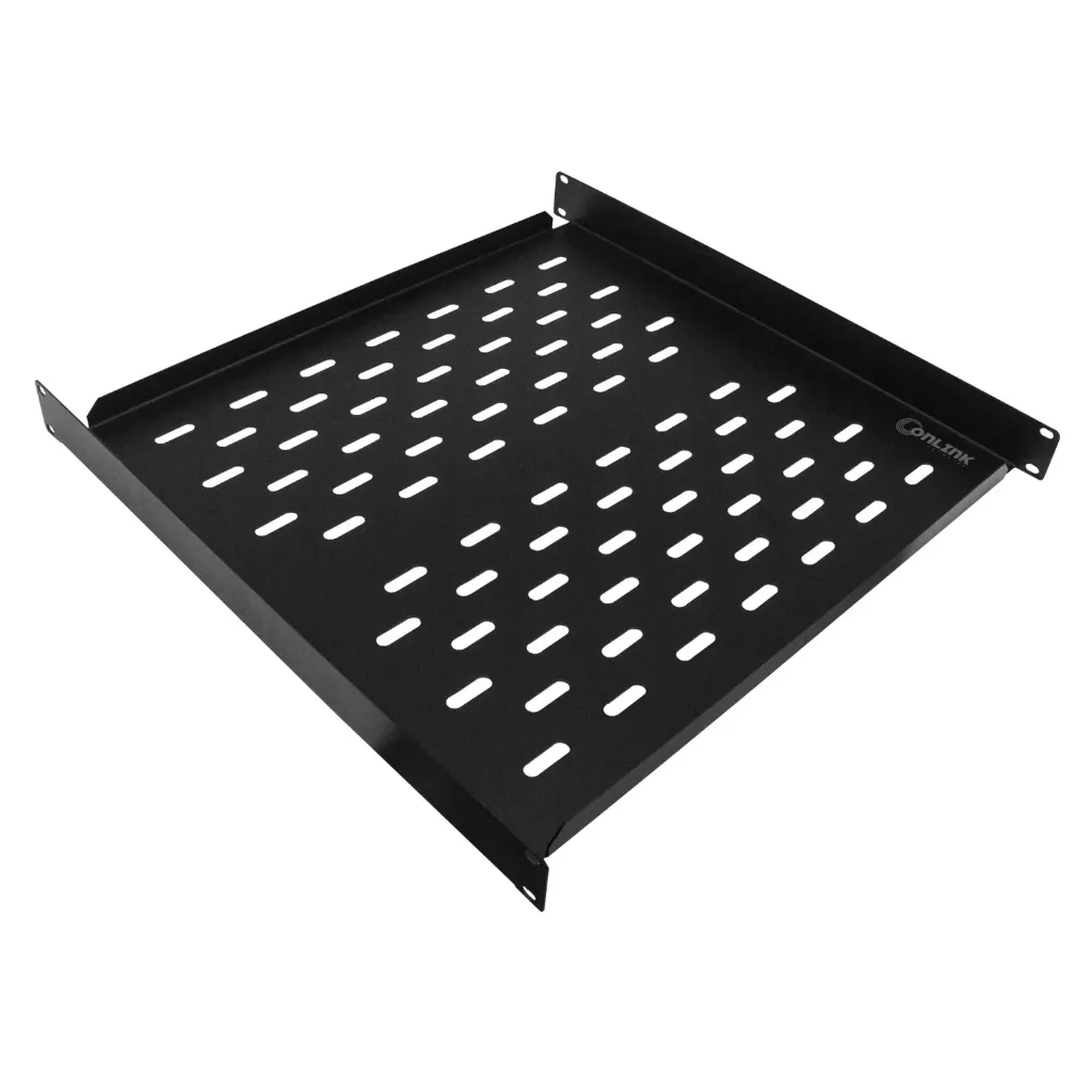 [020432] [B-19x19-4P1U-V] Onlink - Bandeja 19" Ventilada 19x19 [1U] para Montaje en Rack 4 Postes [Compatible con Racks R-22U-A4P y R-42U-A4P] [Negro]