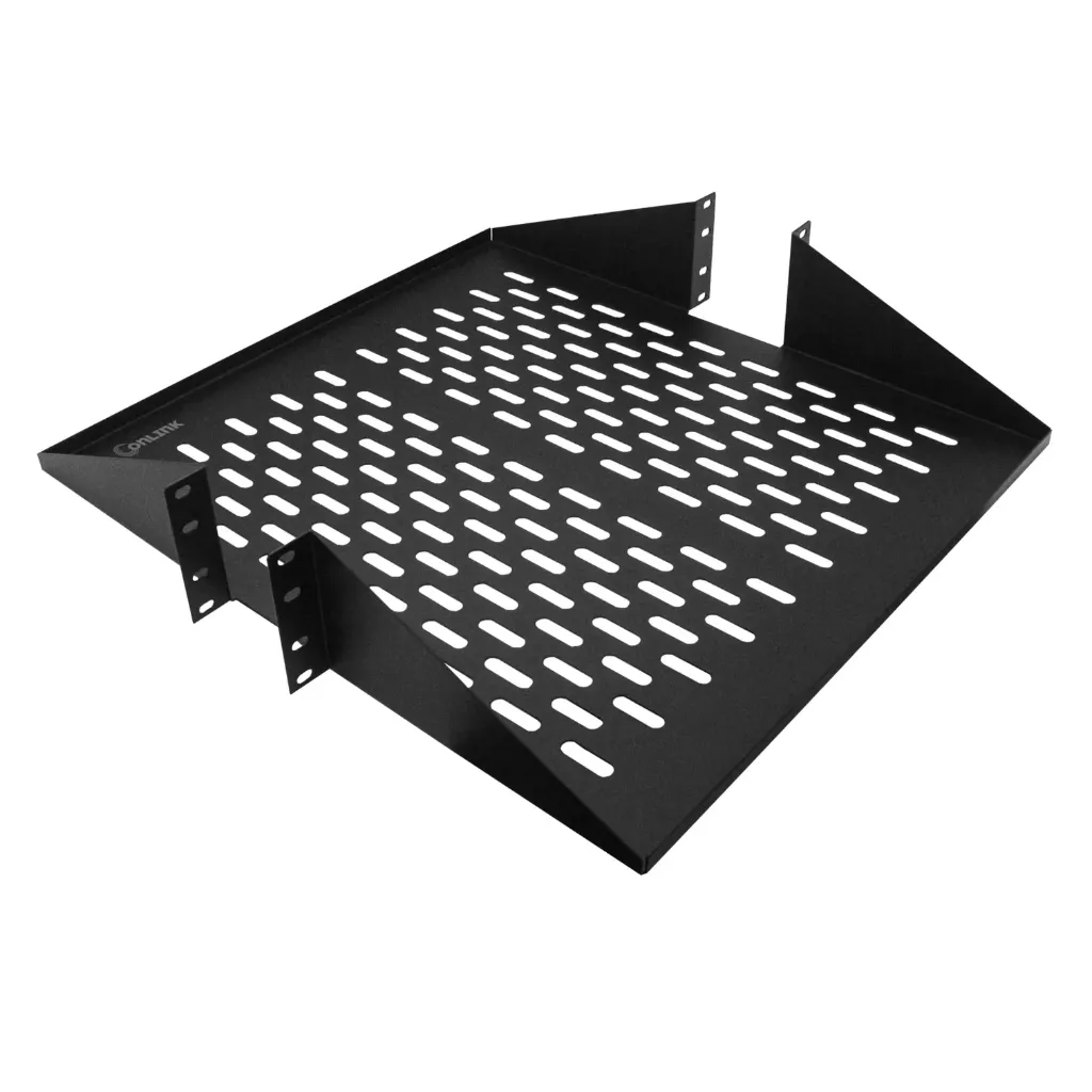 [020492] [B-19x19-2P2U-V] Onlink - Bandeja 19" Ventilada 19x19 [2U] para Montaje en Rack 2 Postes [Compatible con Racks R-22U-A2P y R-42U-A2P] [Negro]