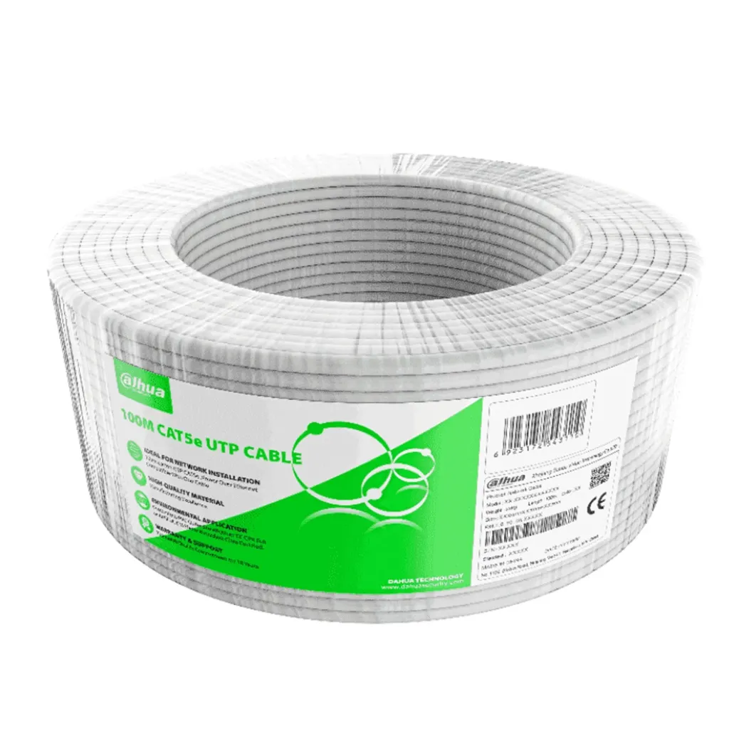 [DH-PFM922I-5EUN-C-100] Dahua - Cable UTP CAT5e (Categoria 5e) CCA 24 AWG 0.50MM Interior (Blanco) [Rollo 100 Metros]