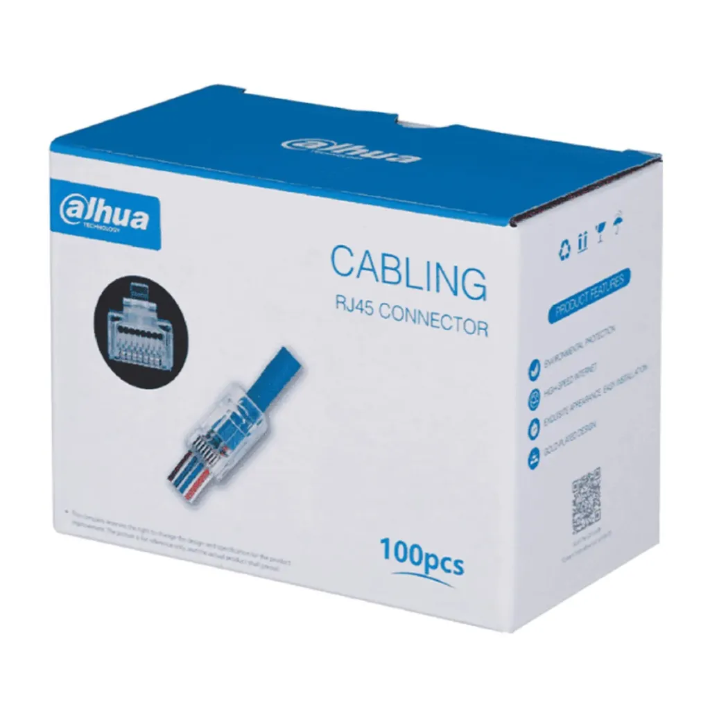 [021793] [DH-PFM976-531-PT] Dahua - Conector RJ45 Pasante CAT5e (Categoria 5e) 15U 23 AWG a 24 AWG [100 Unidades]