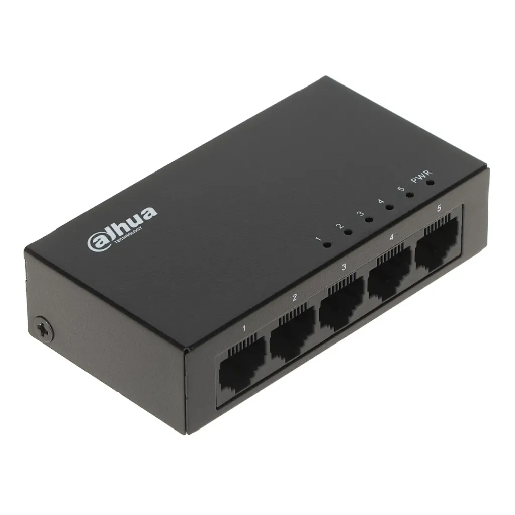 [021797] [DH-PFS3005-5GT-V2] Dahua - Switch para Escritorio con 5 Puertos (Gigabit) Carcasa Metalica [No Administrable]