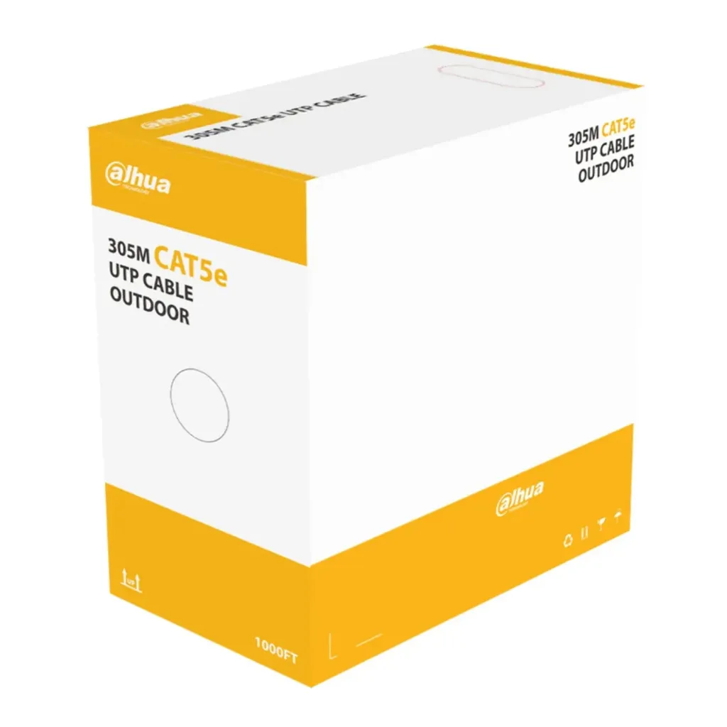 [DH-PFM920-5EU-black] Dahua - Cable UTP CAT5e (Categoria 5e) 100% Cobre 0.50MM 24 AWG Exterior (Negro) [Caja 305 Metros]