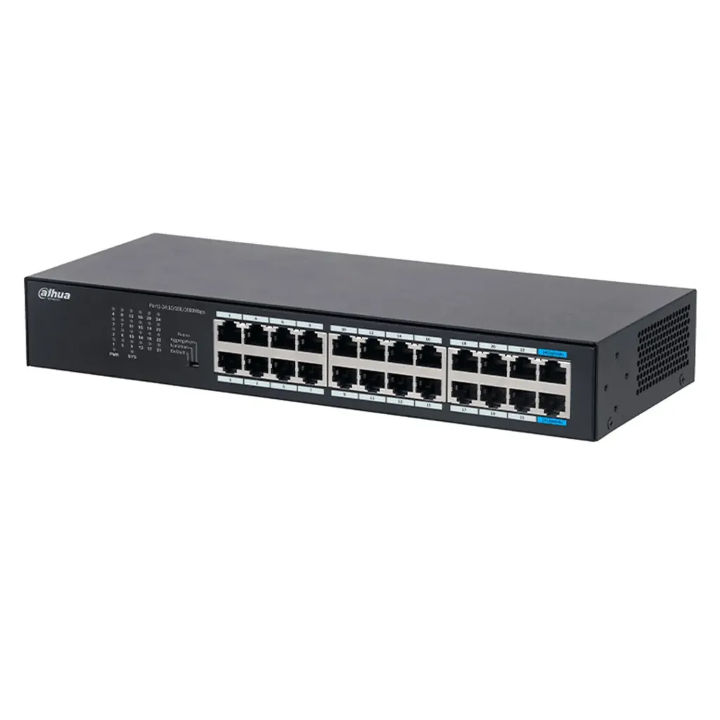 [021805] [DH-S3024-24GT] Dahua - Switch para Montaje en Rack de 24 Puertos con 24 Puertos (Gigabit) Carcasa Metálica [No Administrable]