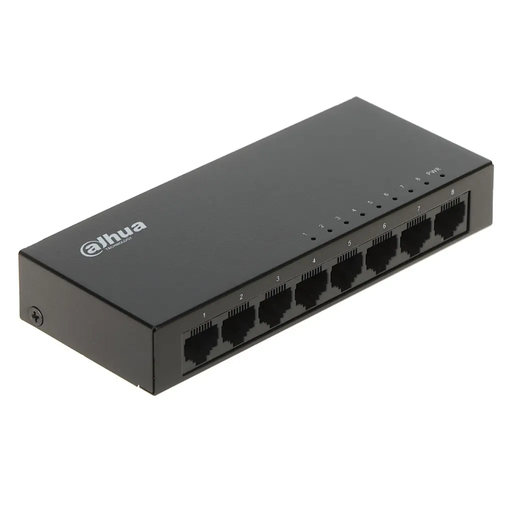 [DH-PFS3008-8GT-V2] Dahua - Switch para Escritorio con 8 Puertos (Gigabit) Carcasa Metalica [No Administrable]