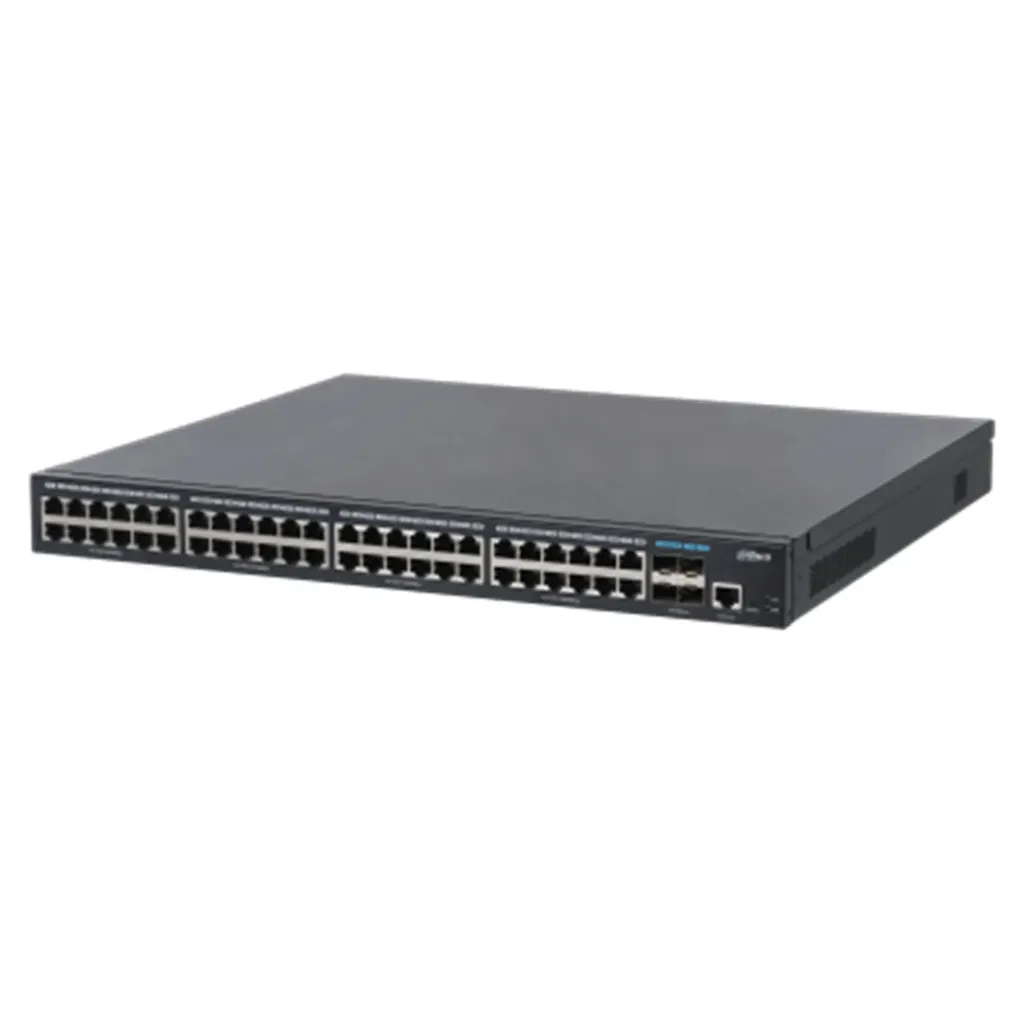 [021948] [DH-S5452-48GT4XF-750] Dahua - Switch Cloud L2+ PoE de 52 Puertos con 48 Puertos RJ-45 PoE (Gigabit)  y 4 Puertos SFP+ (1/10 Gbps) Gestión en la Nube Carcasa Metálica Total PoE 750W [Administrable]