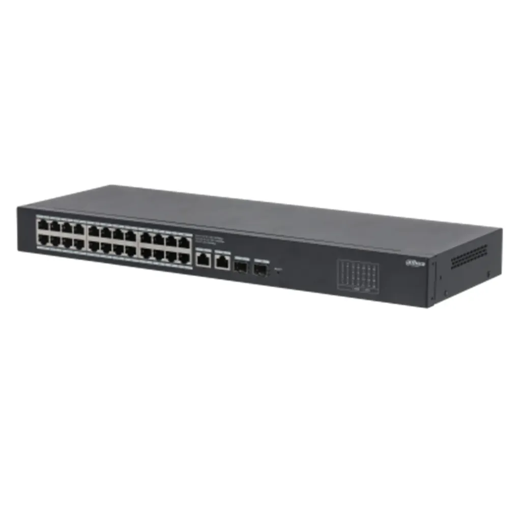 [021949] [DH-CS4228-24GT] Dahua - Switch Cloud L2 de 28 Puertos con 24 Puertos RJ-45 (Gigabit) 2 Puertos RJ-45 Uplink (Gigabit) y 2 Puertos SFP Uplink (1000 Mbps) Gestión en la Nube Carcasa Metálica Admite VLAN STP RSTP Agregación de Enlaces [Administrable]