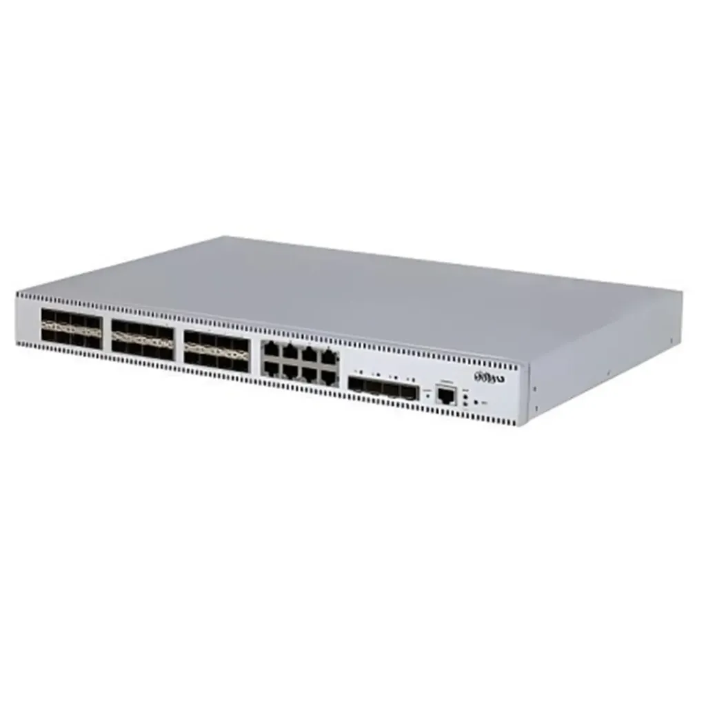 [021950] [DH-S5436-24GF8GT4XF] Dahua - Switch Cloud L2 de 36 Puertos con 8 Puertos RJ-45 (Gigabit) 24 Puertos SFP (100/1000 Mbps) y 4 Puertos SFP (1/10 Gbps) Gestión en la Nube Carcasa Metálica Admite VLAN STP RSTP y Agregación de Enlaces [Administrable]