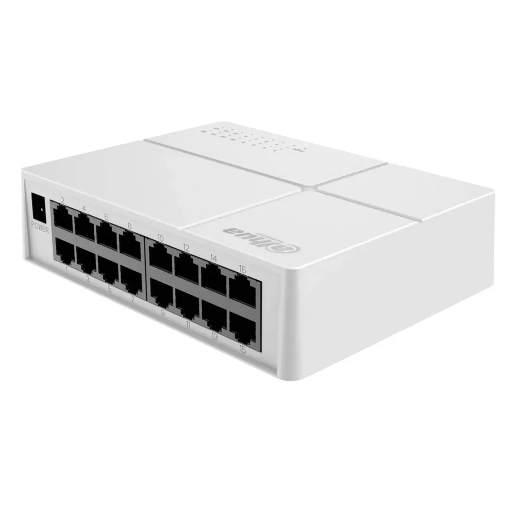 [DH-SF1016L] Dahua - Switch para Escritorio con 16 Puertos (10/100 Mbps) Carcasa Plástica [No Administrable]