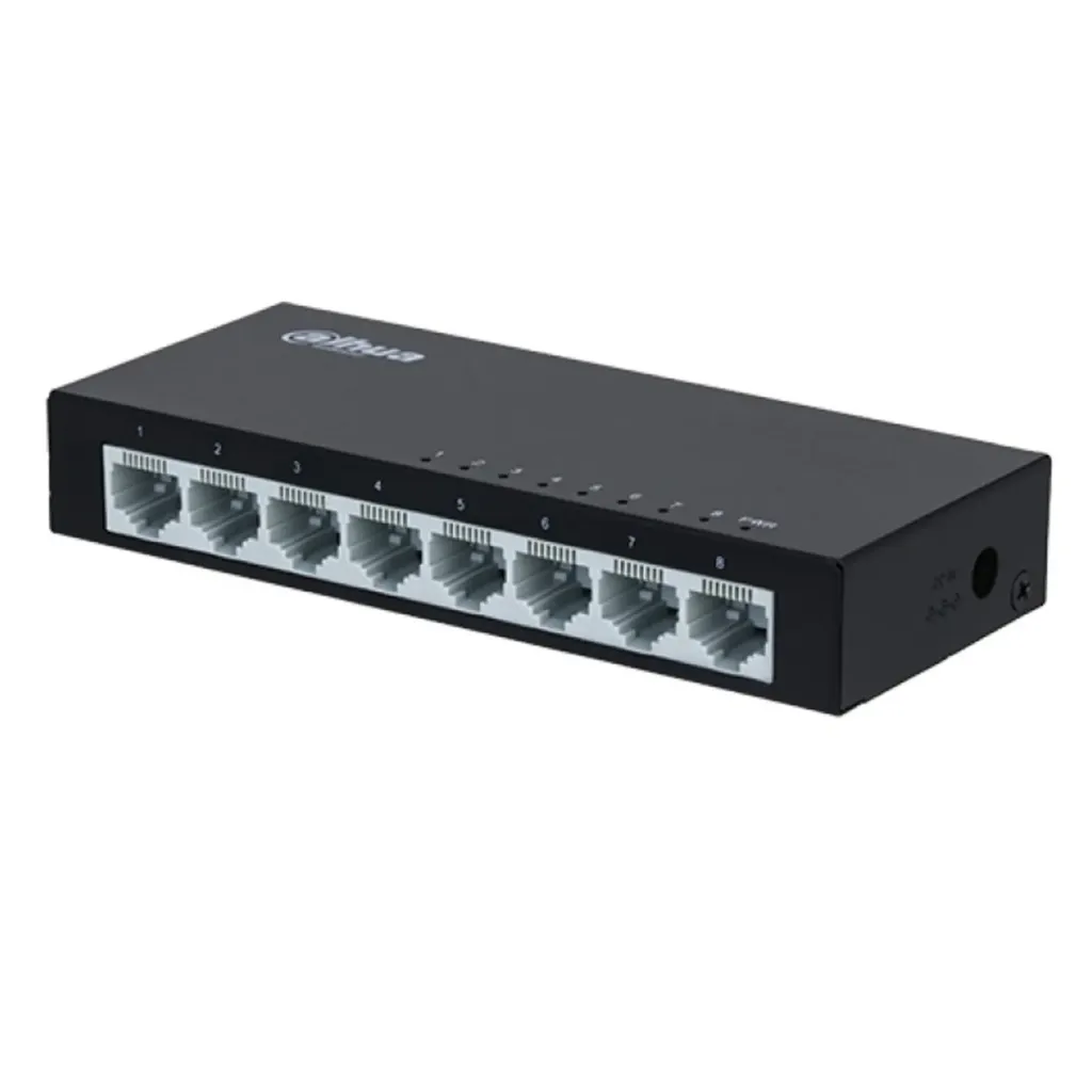 [021953] [DH-PFS3008-8ET-V2] Dahua - Switch para Escritorio con 8 Puertos (10/100 Mbps) Carcasa Metalica [No Administrable]