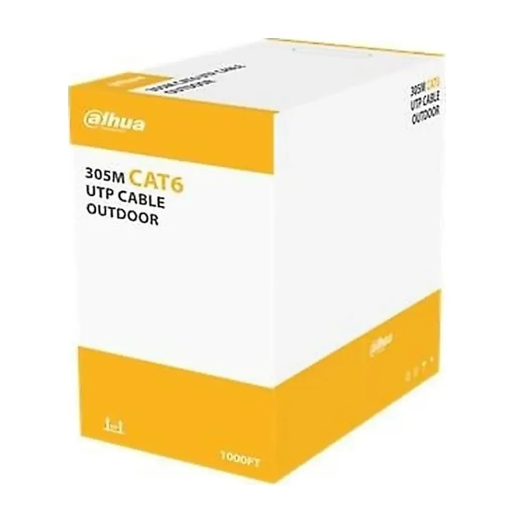 [021976] [DH-PFM922-6UN-black] Dahua - Cable UTP CAT6 (Categoria 6) CCA Exterior 0.57MM 23 AWG Negro [Caja 305 Metros]