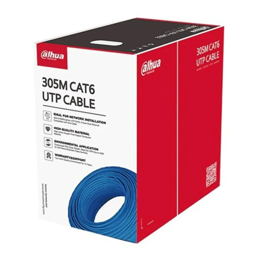 [DH-PFM920I-6UN-C-blue] Dahua - Cable UTP CAT6 (Categoria 6) 100% Cobre Interior 0.53MM Azul [Caja 305 Metros]