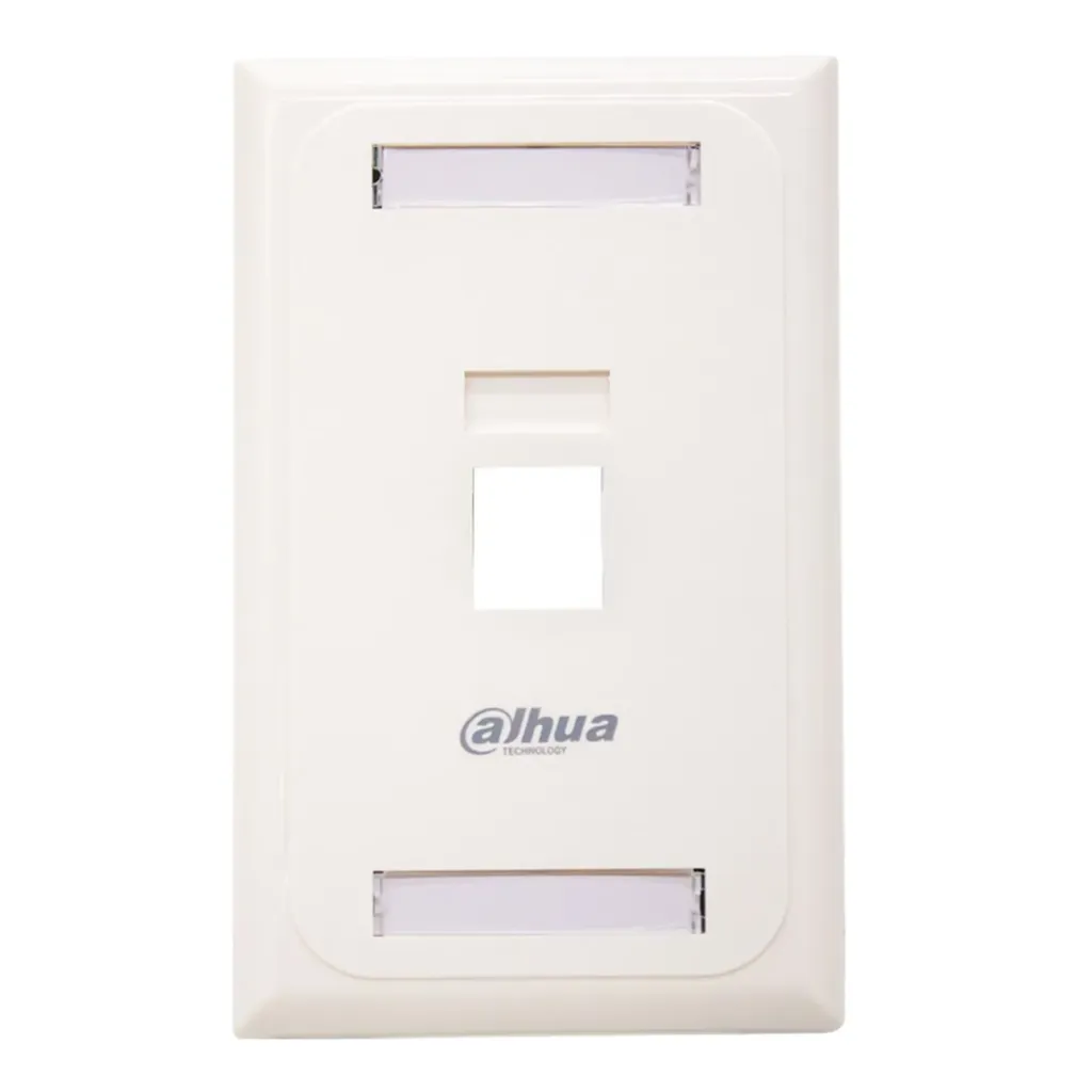 [021989] [DH-PFM3971-US-1] Dahua - Face Plate 1 Puerto Placa Frontal de Pared para Keystone con Etiqueta Integrada Blanco [10 Unidades]
