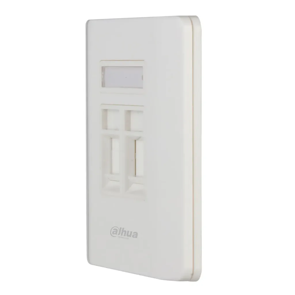 [021990] [DH-PFM3971-US-2] Dahua - Face Plate 2 Puertos Placa Frontal de Pared para Keystone con Etiqueta Integrada Blanco [10 Unidades]