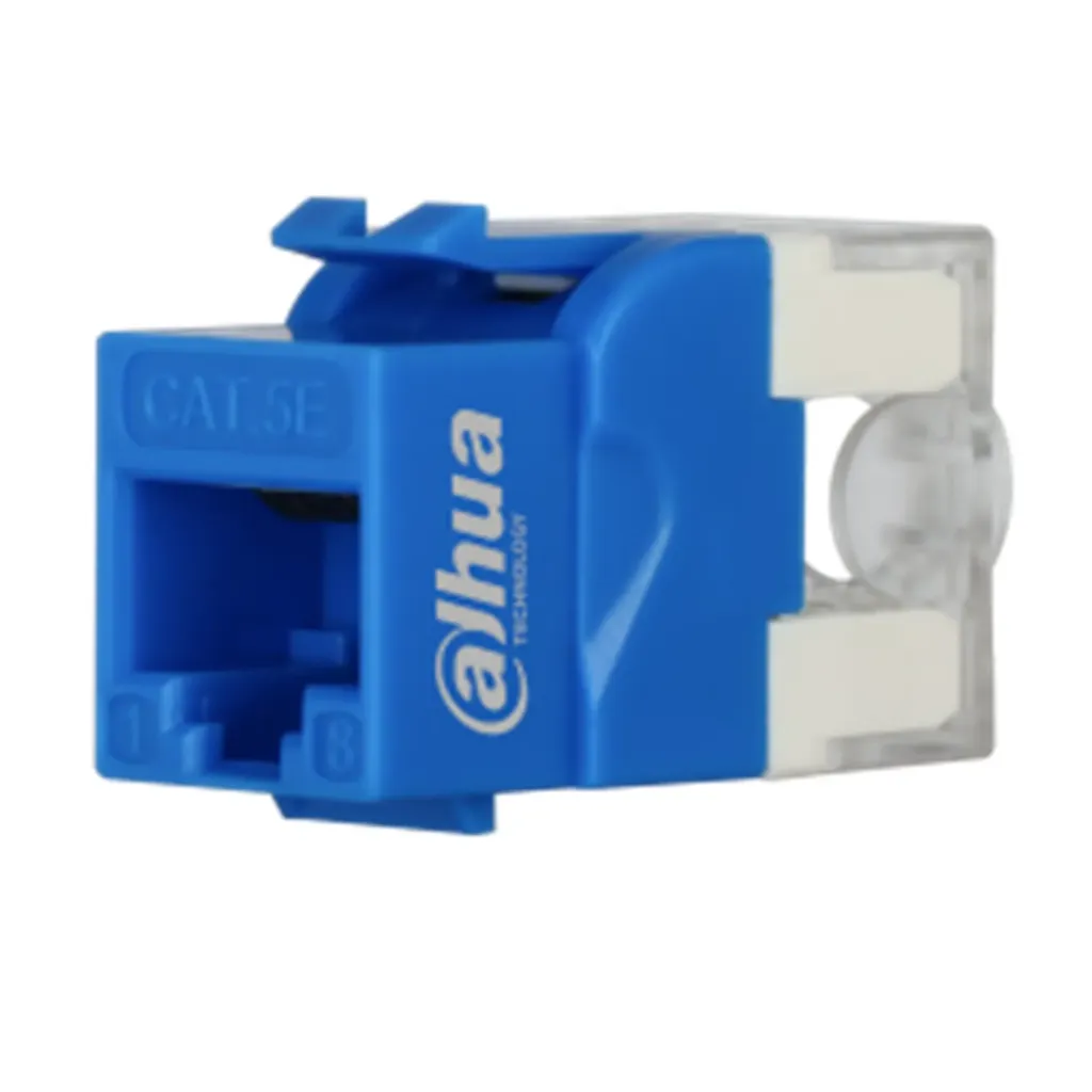 [021992] [DH-PFM3970-5EU-blue] Dahua - Conector Keystone Jack Coupler Sin Blindaje RJ45 CAT5e (Categoria 5e) ANSI/TIA568.2-D (Azul) [50 Unidades]