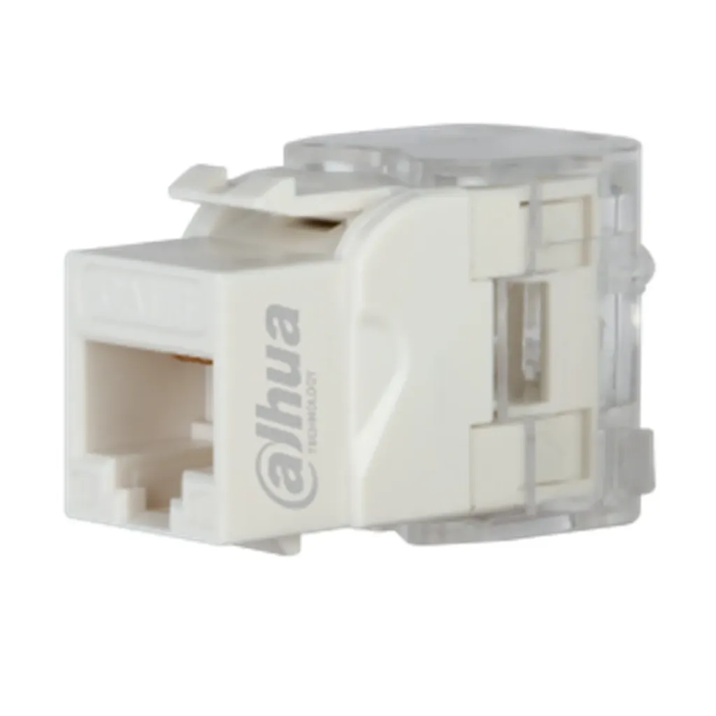 [021995] [DH-PFM3970-6U-2-white] Dahua - Conector Keystone Jack Coupler Sin Blindaje RJ45 CAT6 (Categoria 6) ANSI/TIA568.2-D Ponchado Rapido Sin Herramienta (Blanco) [Unidad]