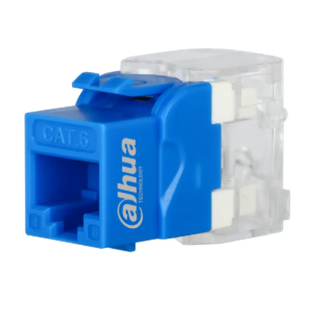 [DH-PFM3970-6U-2-blue] Dahua - Conector Keystone Jack Coupler Sin Blindaje RJ45 CAT6 (Categoria 6) ANSI/TIA568.2-D (Azul) [50 Unidades]
