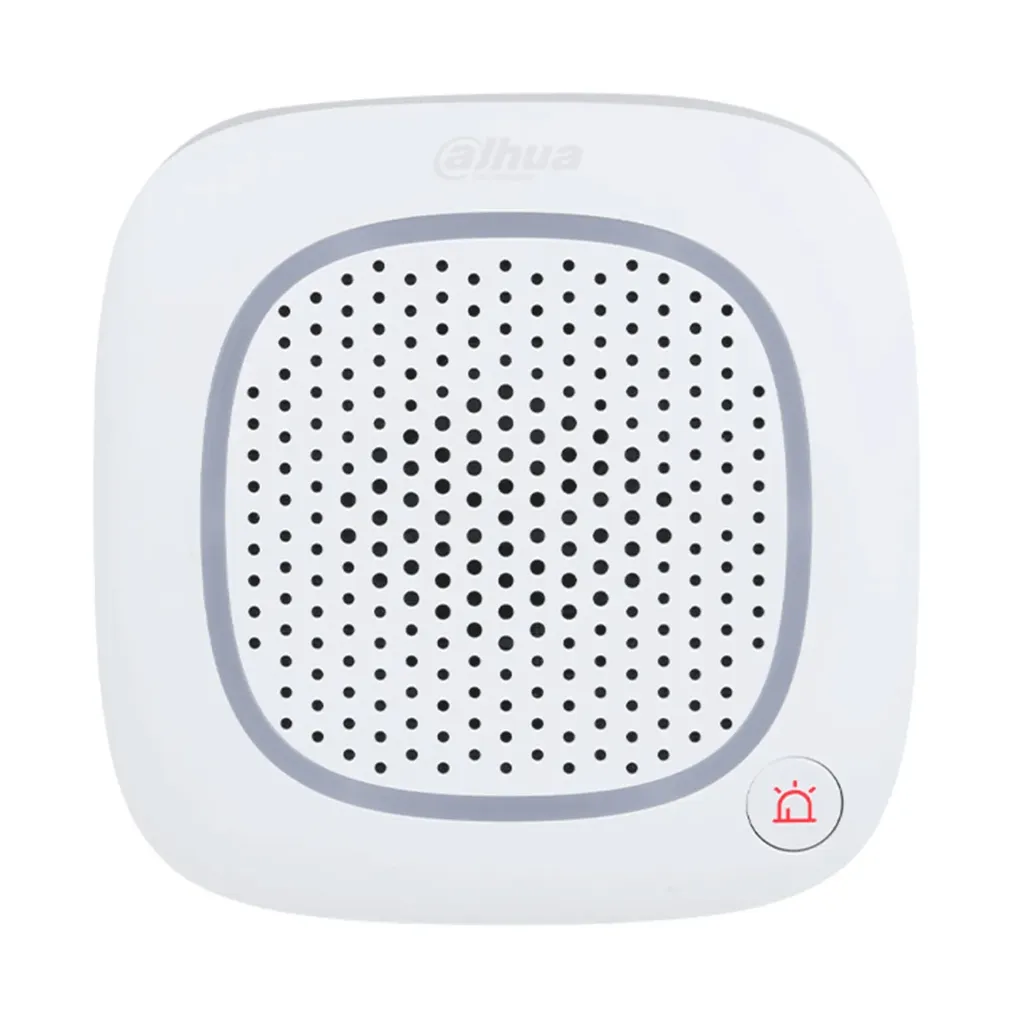 [DHI-ARA14-W2] Dahua - Sirena Intercom Inalámbrica con Audio Bidireccional y Múltiples Sonidos de Alarma (Fuego Intrusión Pánico Médica) Soporta Botón de Pánico Frecuencia 865.34 MHz–868.60 MHz MHz [Batería 4 x CR123A]