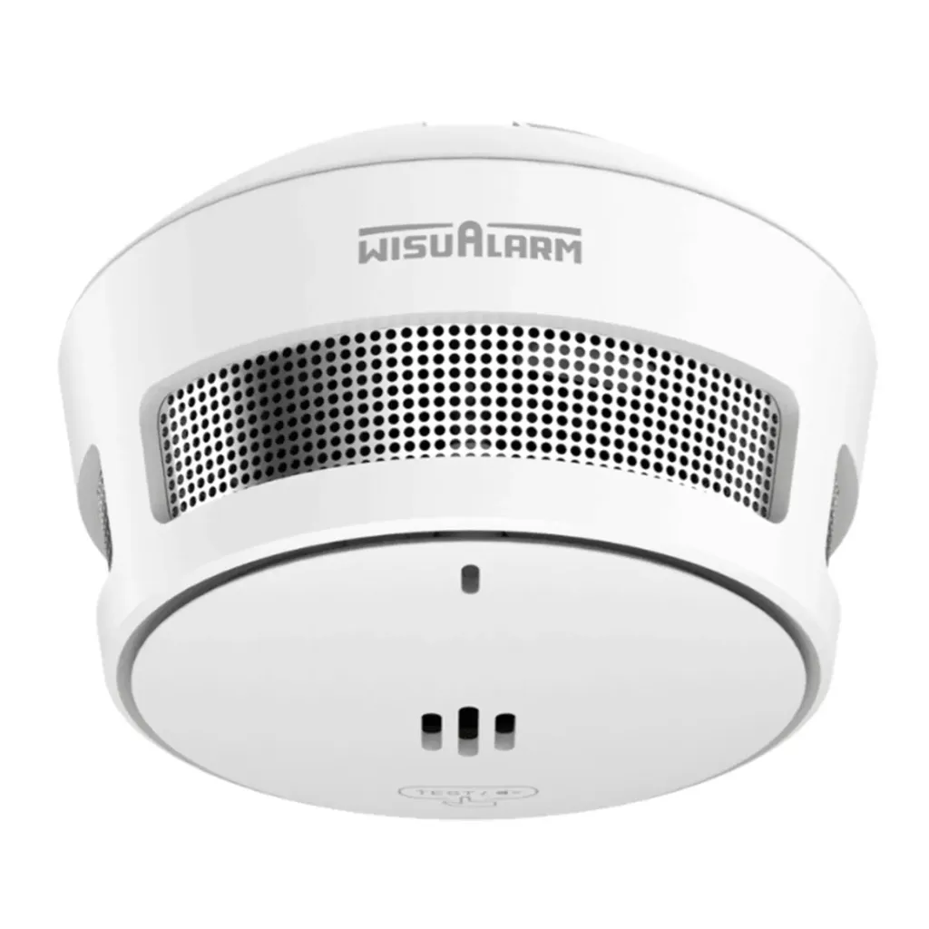 [040212] [DHI-HY-SA40A-R8] Dahua - Detector de Humo Inalámbrico Interconectado hasta con 24 Dispositivos Sensor Fotoeléctrico Sonido de Alarma de 85dB Alarma Visual y Audible [WisuAlarm]