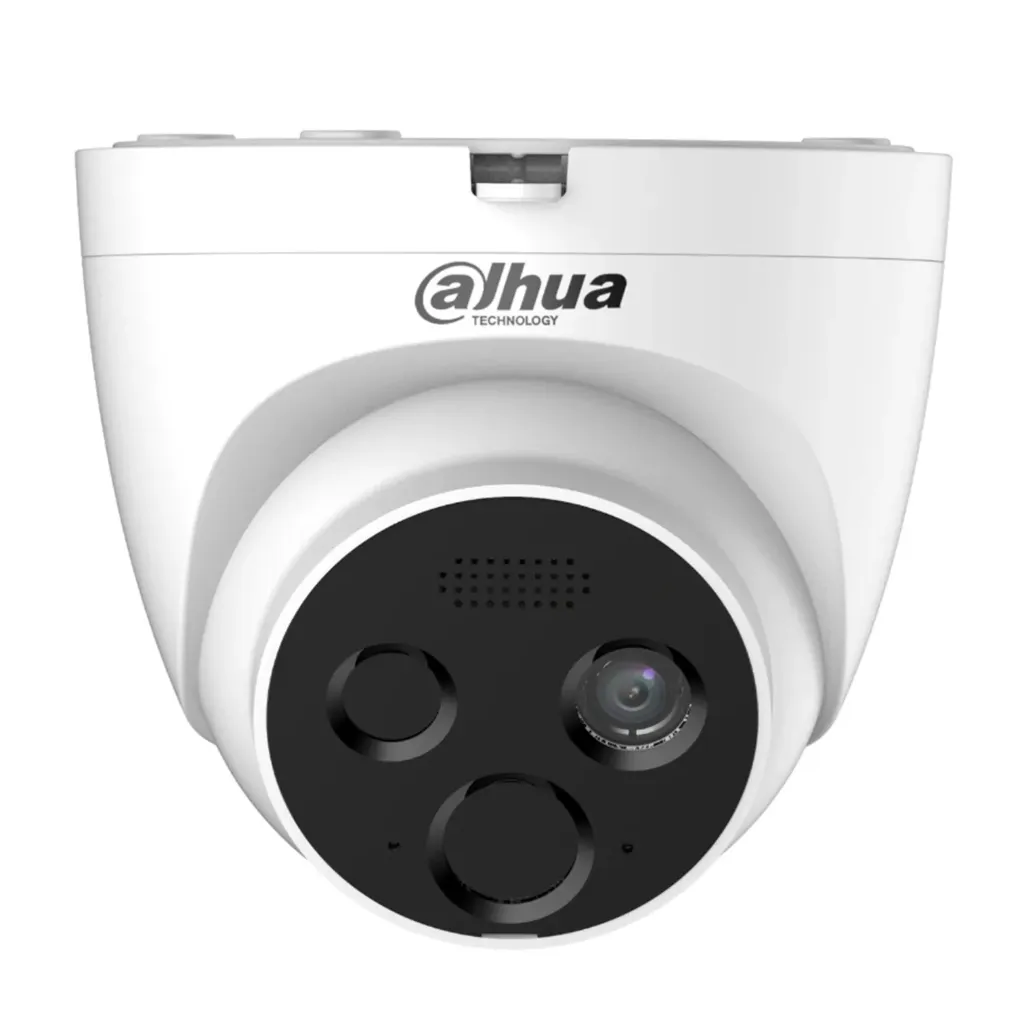 [DHI-HY-FT121LDN] Dahua - Cámara IP con PoE de Detección de Llama Análisis Térmico Luz Estroboscópica Audio e Intercomunicador Remoto Compatible con GB/T 28182 y ONVIF IP66