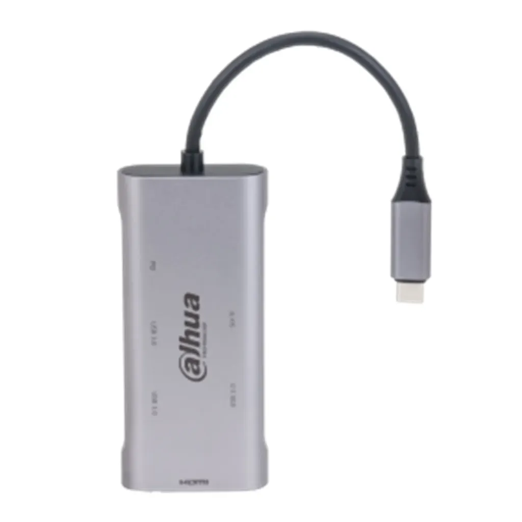 [061661] [DH-TC37] Dahua - Estación de Acoplamiento (7 en 1) USB 3.1 Tipo C a USB 3.0 + HDMI + SD/TF + PD Admite 3 puertos USB 3.0 Conexión Plug and Play Carcasa Metálica