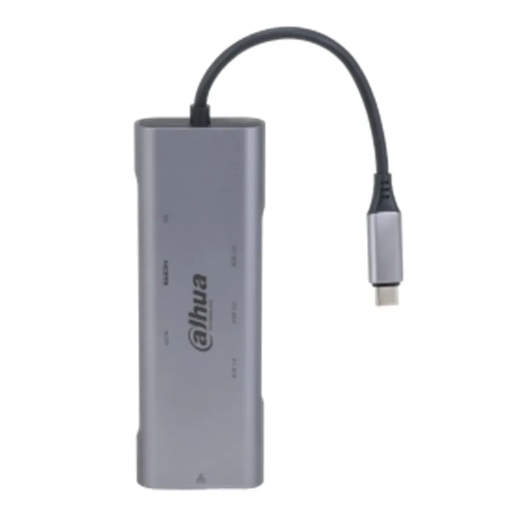 [061662] [DH-TC38] Dahua - Estación de Acoplamiento (8 en 1) USB 3.1 Tipo C a USB 3.0 + HDMI + RJ45 + SD/TF + PD Admite 3 puertos USB 3.0 Conexión Plug and Play Carcasa Metálica
