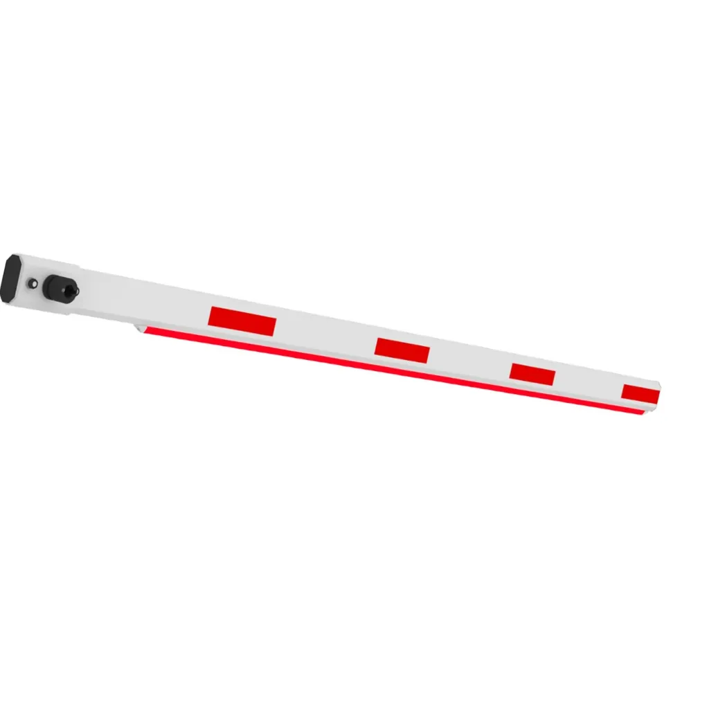 [090454] [IPMECD-0262-M40-LED] Dahua - Brazo Recto Telescópico de 4 Metros de Aluminio para Barrera Vehicular Motorizada con Tira de Goma Elástica y Franja de LED Rojo y Verde Peso Aproximado 5.6 kg Compatible con Serie IPMECD-0262