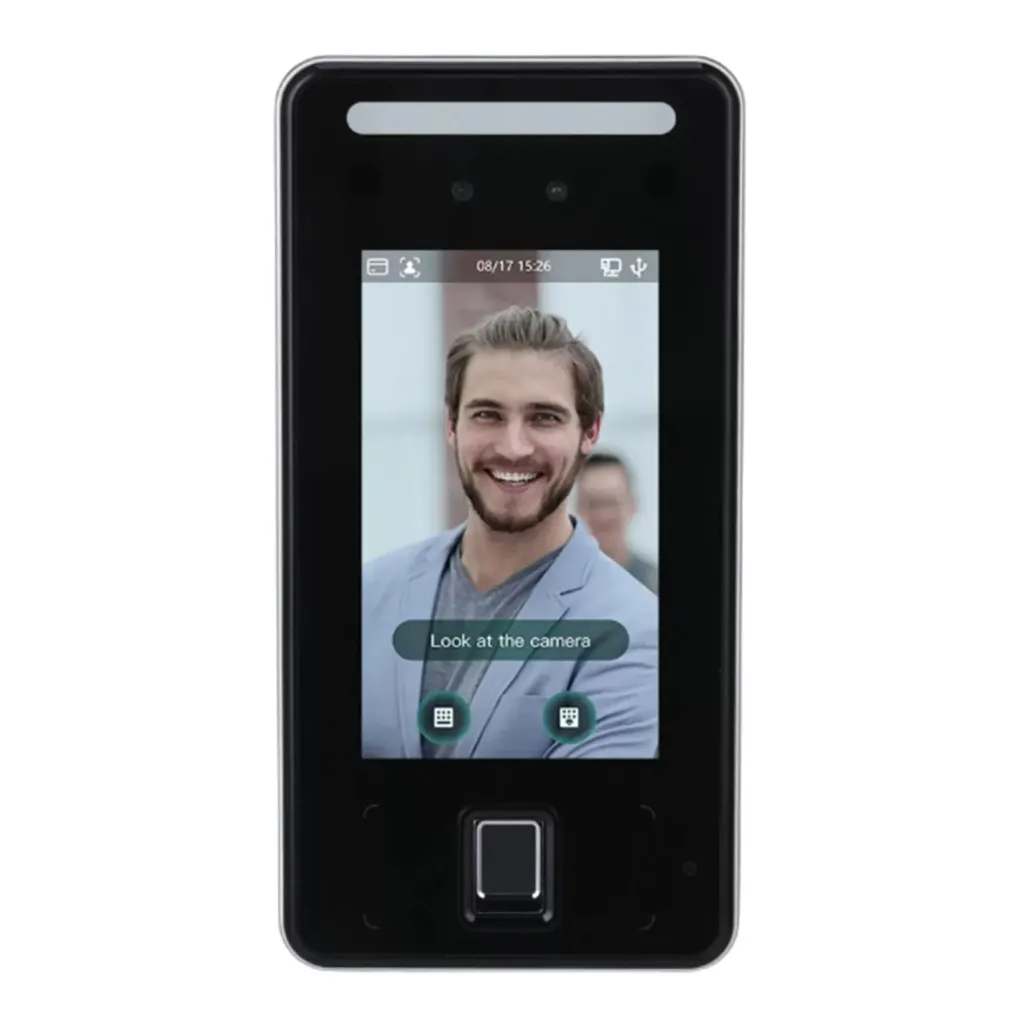 [090484] [DHI-ASI6214J-MW-V1] Dahua - Control de Acceso con Pantalla Táctil de 4.3" y Reconocimiento Facial (20.000 Usuarios 20.000 Rostros 50.000 Tarjetas IC Mifare 20.000 Claves 10.000 Huellas) PoE TCP/IP y Wi-Fi para Interiores y Exteriores [Serie FACT]
