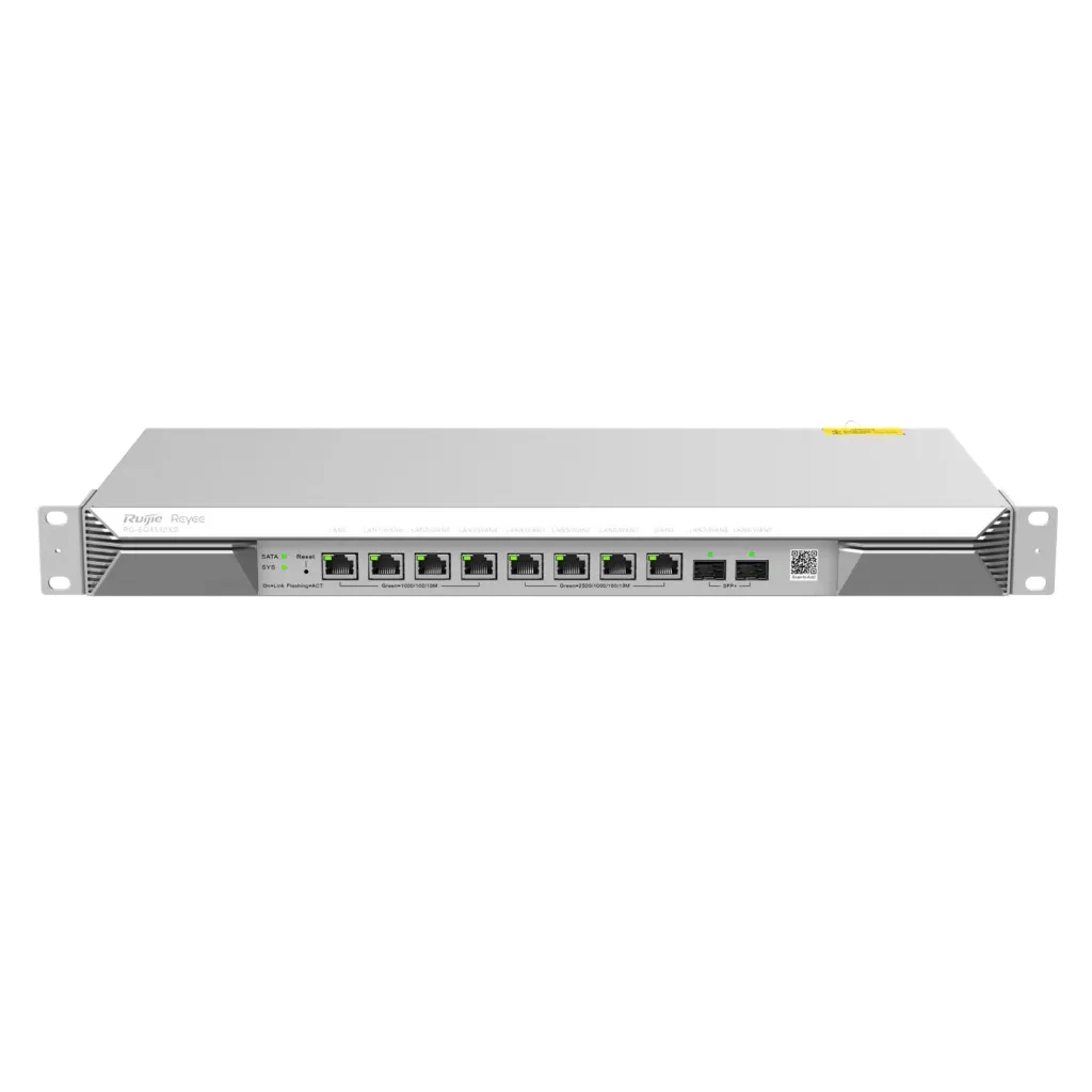 [021540] [RG-EG1510XS] Ruijie/Reyee - SME Router Core Rackeable SD-WAN 1 Puertos LAN 6 Puertos LAN/WAN Multi-Gigabit 2 SFP+ 1500 clientes