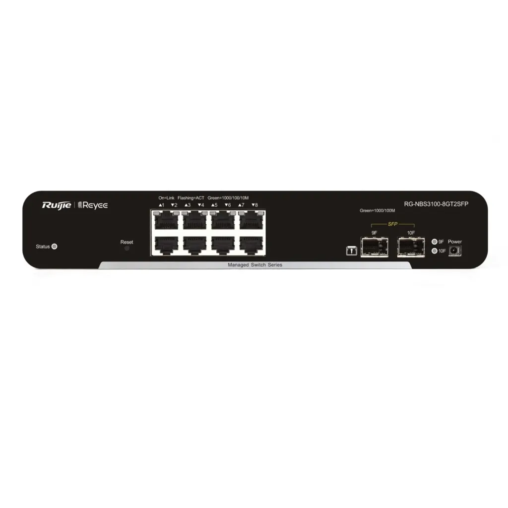 [021633] [RG-NBS3100-8GT2SFP] Ruijie/Reyee - SMB Switch Administrable L2 con 8 Puertos Gigabit + 2 SFP 1Gb