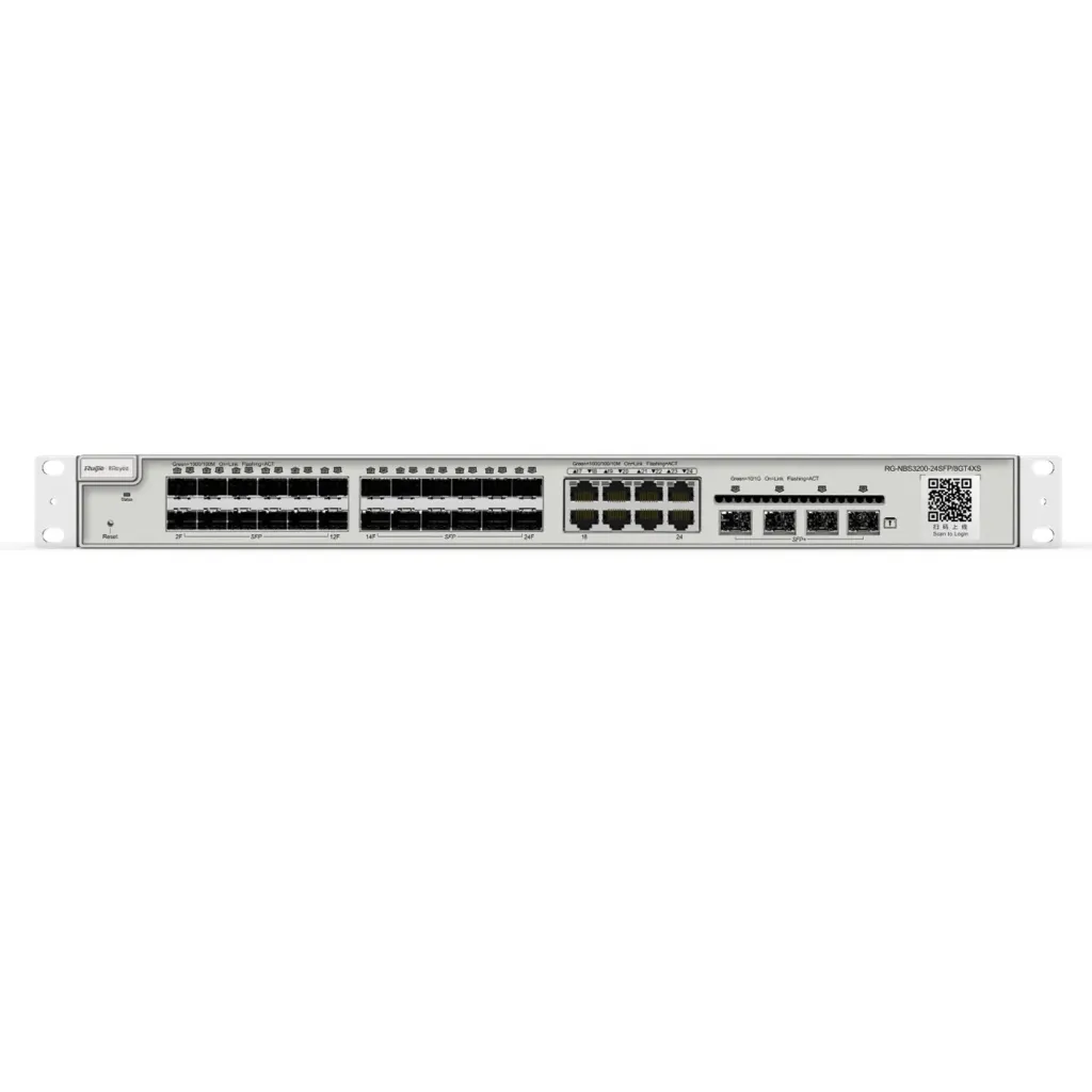 [021638] [RG-NBS3200-24SFP/8GT4XS] Ruijie/Reyee - SMB Switch Administrable L2+ Plus Rackeable 24 Puertos SFP 1 GB + 8 Puertos Ethernet Gigabit y 4 SFP+ 10GB