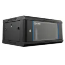 [WM6404-450-BLACK] Onlink - Rack de Pared [4U] Cerrado Fijo 600x450x280mm con 3 Cerraduras y Puerta de Vidrio [Negro]