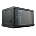 [WM6406-450-BLACK] Onlink - Rack de Pared [6U] Cerrado Fijo 600x 450x368mm con 3 Cerraduras y Puerta de Vidrio [Negro]