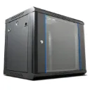 [WM6409] Onlink - Rack de Pared [9U] Cerrado Fijo 600x450x501mm con 3 Cerraduras y Puerta de Vidrio [Negro]