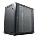 [WM6412-450-BLACK] Onlink - Rack de Pared [12U] Cerrado Fijo 600x450x635mm con 3 Cerraduras y Puerta de Vidrio [Negro]