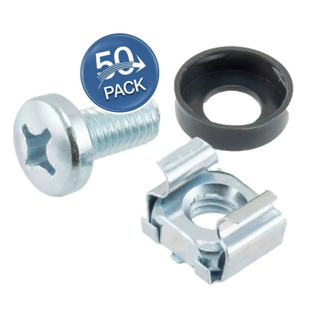 [020482] [TR50] Onlink - Kit de Tornillos y Grapas M6 para Rack [50 unidades]