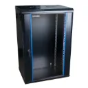 [WM6418-450-BLACK] Onlink - Rack de Pared [18U] Cerrado Fijo 600x450x901mm con 3 Cerraduras y Puerta de Vidrio [Negro]
