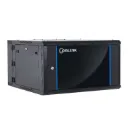 [WMG6504-550-BLACK] Onlink - Rack de Pared [4U] Cerrado Abatible 600x550x280mm con 3 Cerraduras y Puerta de Vidrio [Negro]