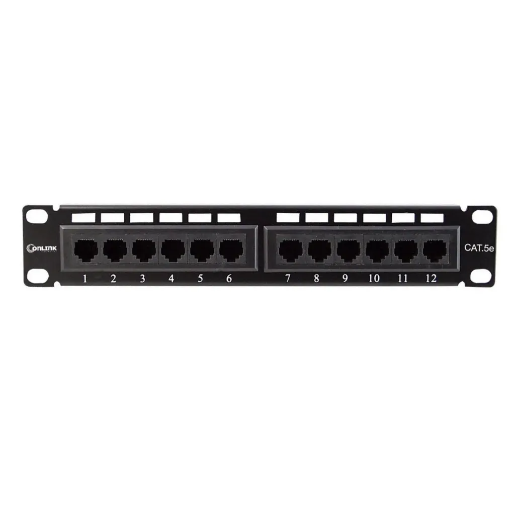 [021147] [PN-UTP5E12-Mini] Onlink - Mini Patch Panel 12 Puertos 10" 1U CAT5e (Categoria 5e)