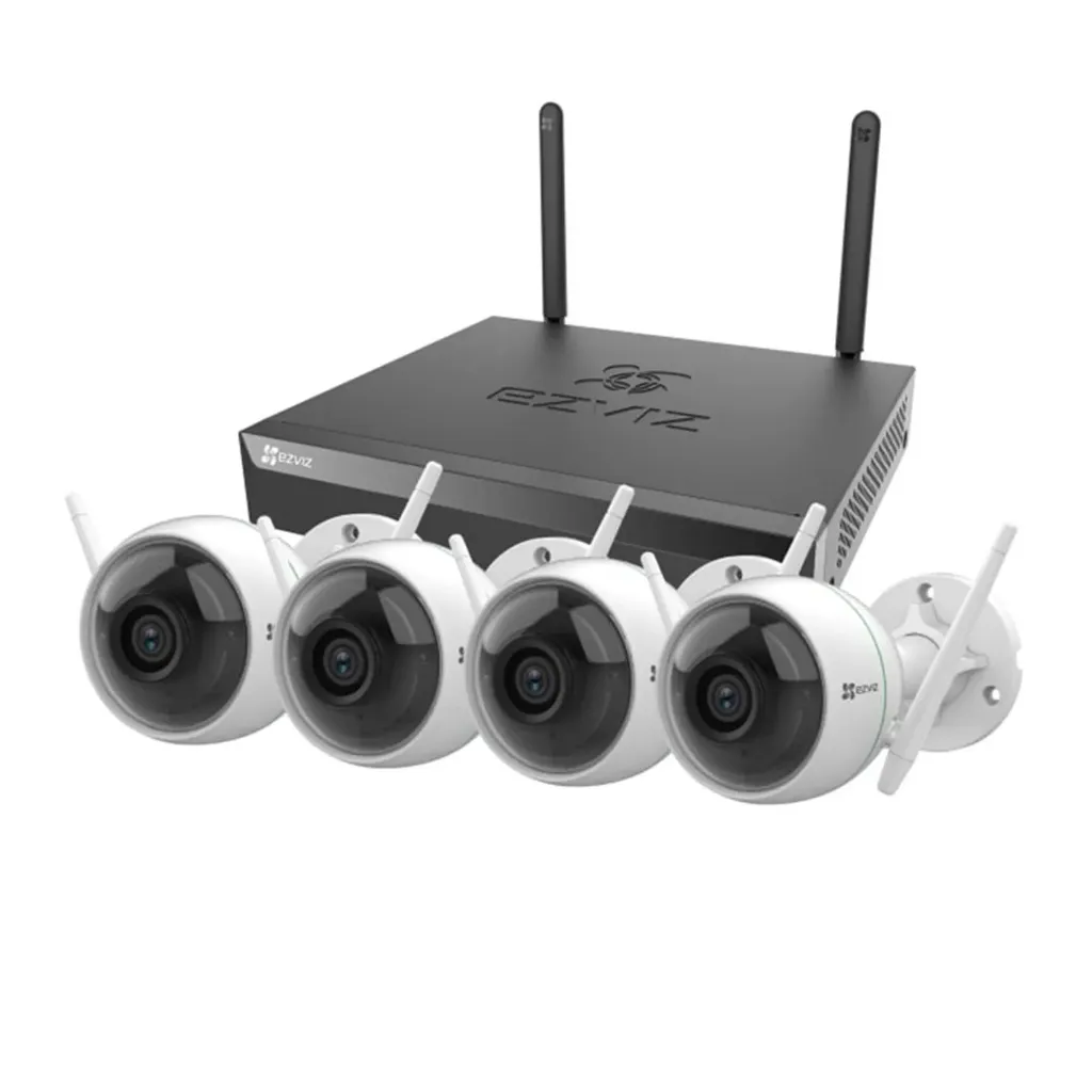 [CS-BW3844-A0E60] Ezviz - Kit de Cámaras Wi-fi NVR X5S Inalámbrico  + 4 Cámaras H3c [4MP] No incluye Disco Duro