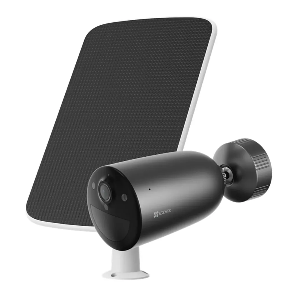 [011049] [CS-EB3/SP-R200(2K4GA)] Ezviz - Kit Cámara Bullet Ip Inalambrica con Bateria HD 2K [3MP] 4G Lente 2.8mm con Panel Solar Exterior/Interior
