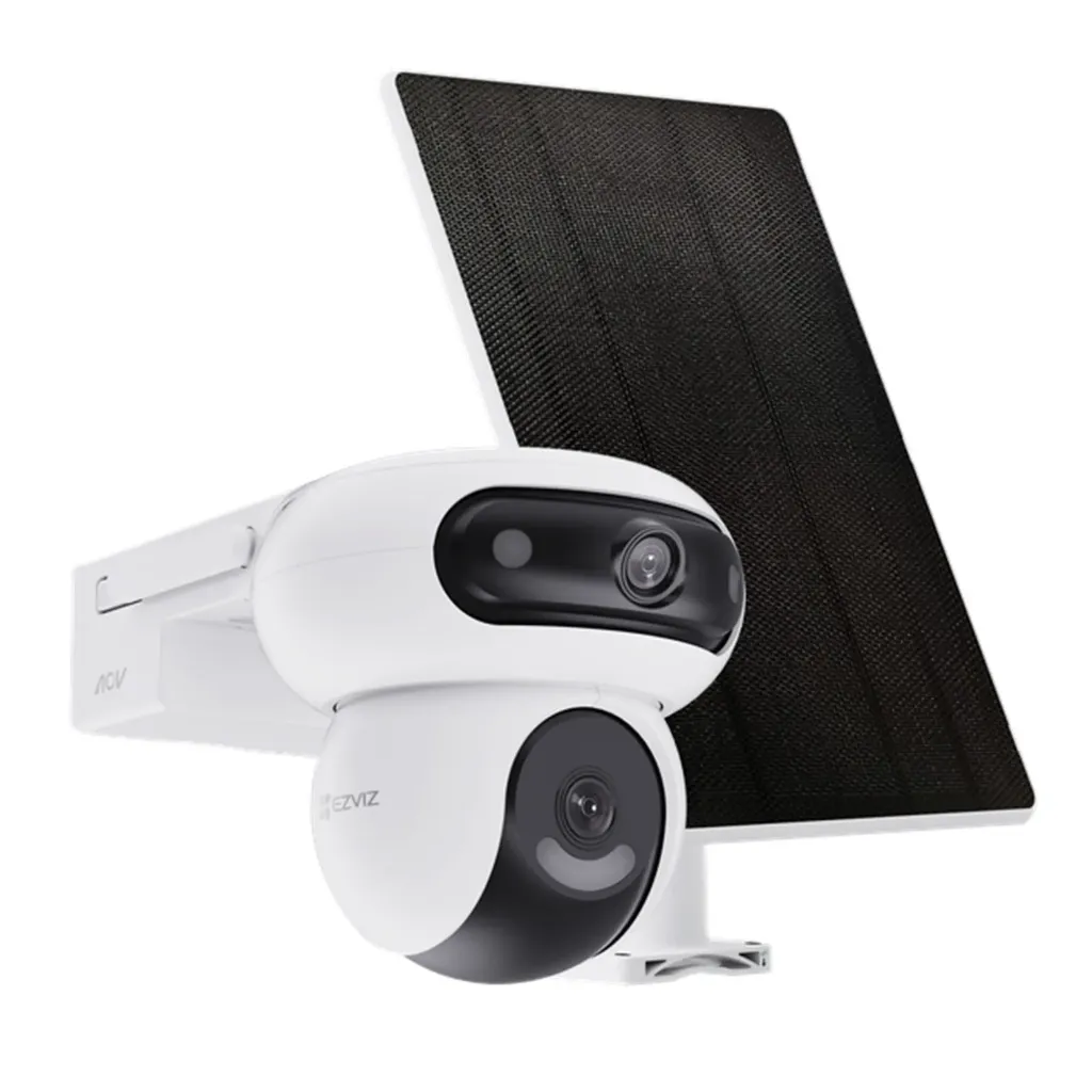 [011095] [CS-HB90/SP-R100(4MP+4MP)] Ezviz - Cámara Ip PTZ Doble Lente (2K+ + 2K+) + Panel Solar de 8W por Wi-Fi Visión Nocturna en Color Audio Bidireccional
