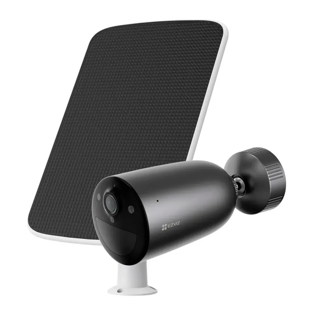 [CS-EB3/SP-R200(3MP)] Ezviz - Kit Cámara Bullet Ip Inalambrica con Bateria HD 2K [3MP] 4G Lente 2.8mm con Panel Solar Exterior/Interior