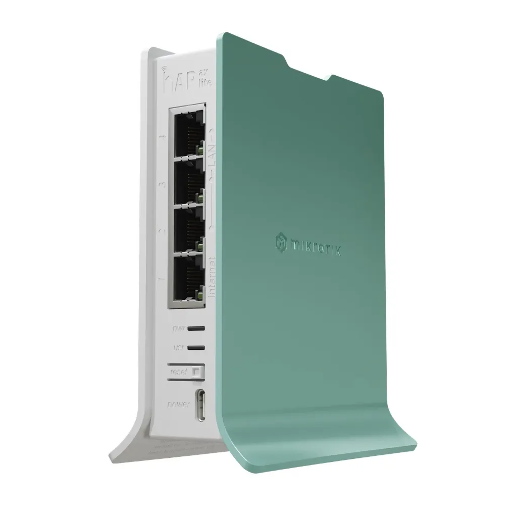 [L41G-2axD] Mikrotik - (hAP ax lite) Router Wi-Fi 2.4 Gen6 802.11b/g/n/ax 160mW de Potencia 4 Puertos Gigabit