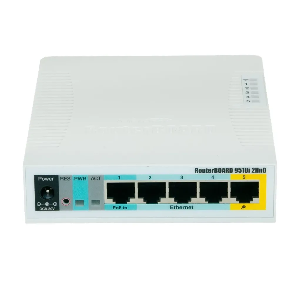 [RB951Ui-2HnD] Mikrotik - RouterBoard 5 Puertos Fast 1 Puerto USB Wi-Fi 2.4 GHz 5 Puertos Fast 1 Puerto USB WiFi 2.4 GHz