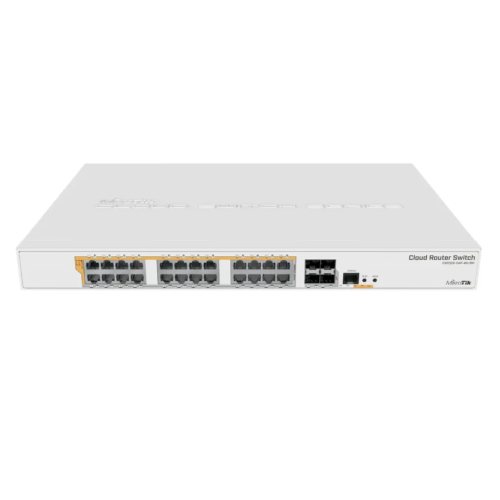[021277] [CRS328-24P-4S+RM] Mikrotik - Cloud Router Switch Administrable PoE 24 Puertos Gigabit Ethernet Router/Switch 10Gbps SFP+