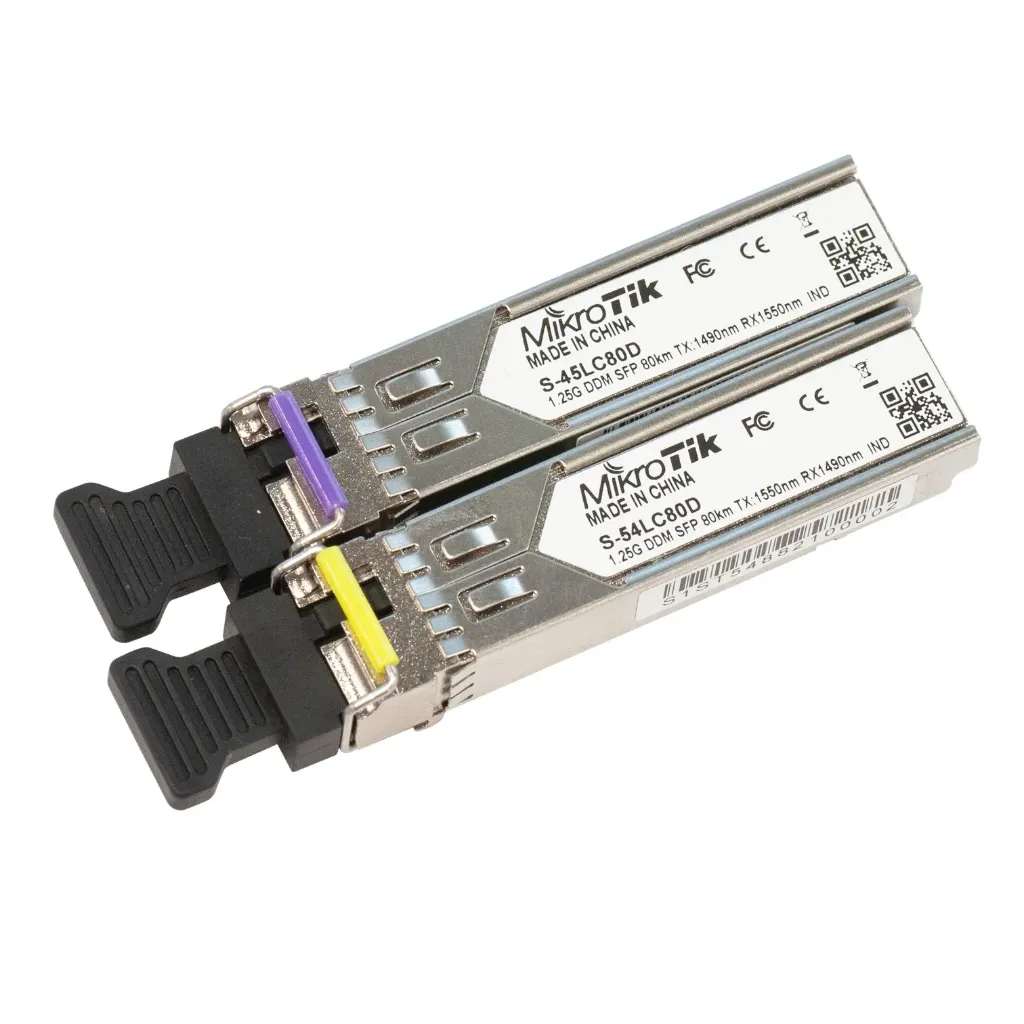 [021291] [S-4554LC80D] Mikrotik - Par de Modulos SFP S-45LC80D y S-54LC80D (SM) (80km)