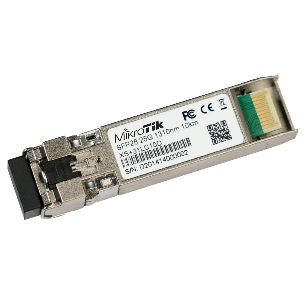 [021294] [XS+31LC10D] Mikrotik - Transceptor MiniGbic XSFP+ 1G/10G/25G LC Duplex para Fibra Mono Modo 10 Kms