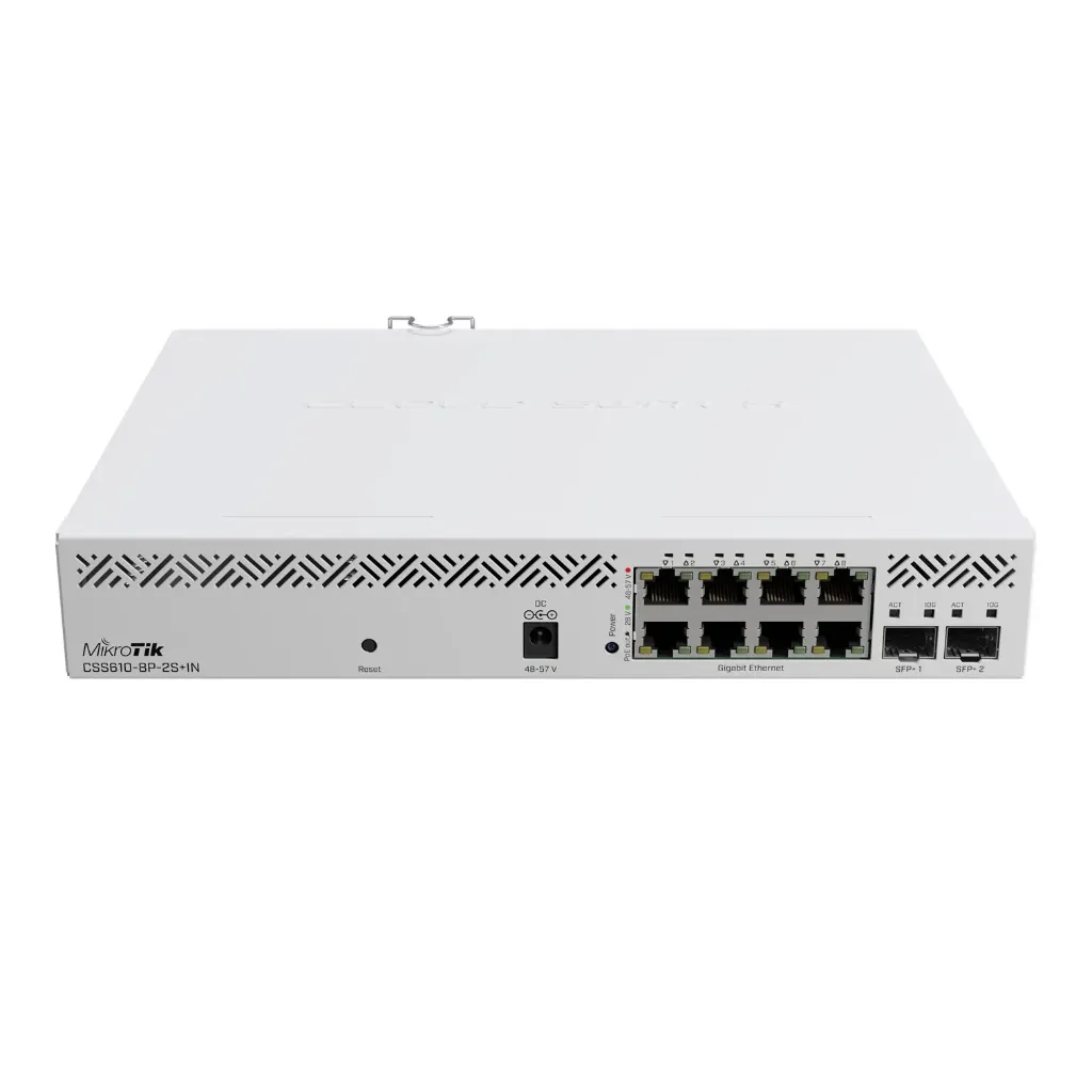 [021304] [CSS610-8P-2S+IN] Mikrotik - Cloud Smart Switch Administrable L2 8 Puertos PoE 802.3af/at Pasivo 2 Puertos SFP+ 10G switchOS