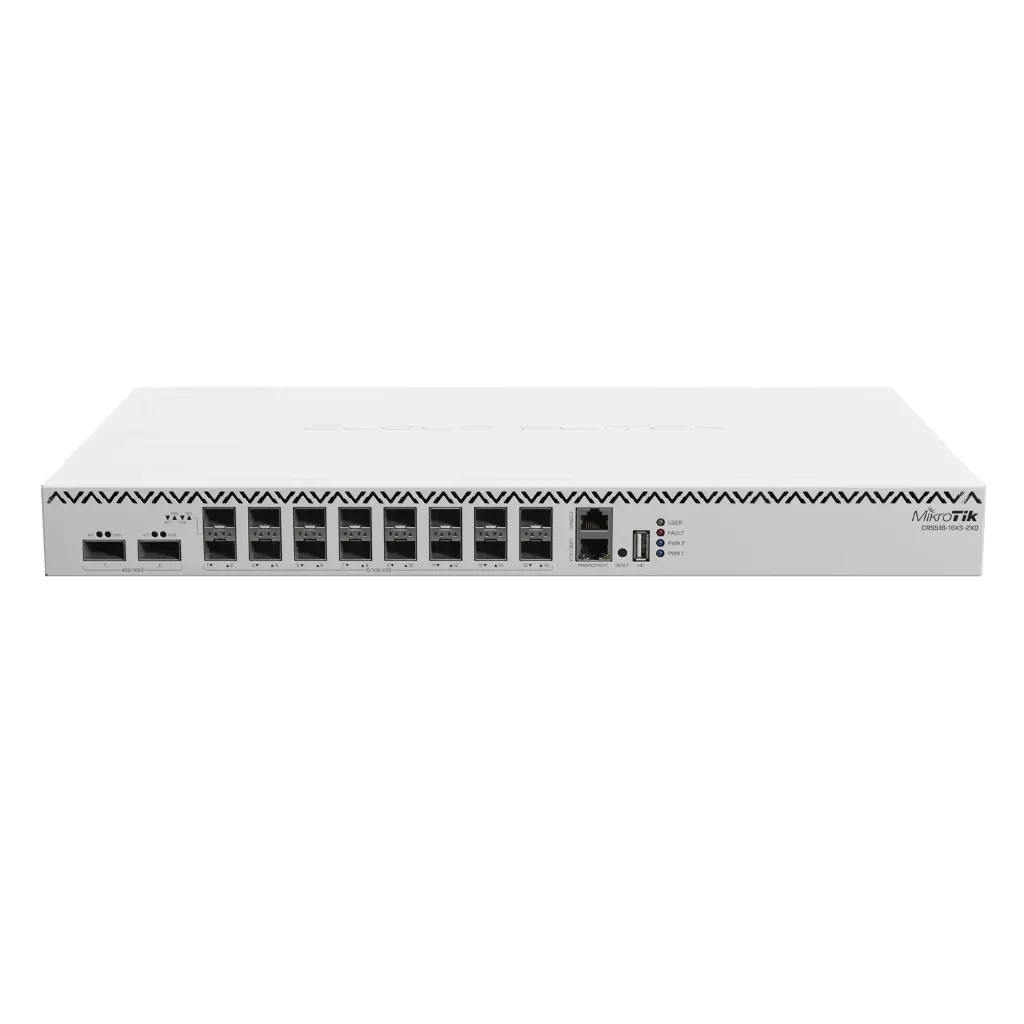 [CRS518-16XS-2XQ-RM] Mikrotik - Cloud Router Switch 16 Puertos SFP28 25 Gbps 2 Puertos QSFP28 10 Gbps